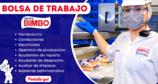 TRABAJA EN GRUPO BIMBO | Se requieren cubrir diversos puestos | POSTULA