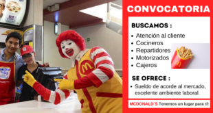 McDonald's requiere personal para cubrir diversos puestos laborales